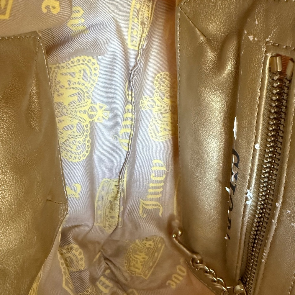 Y2K Juicy Couture Yellow Velour Strawberry Fields Gigi hobo - Picture 6 of 10